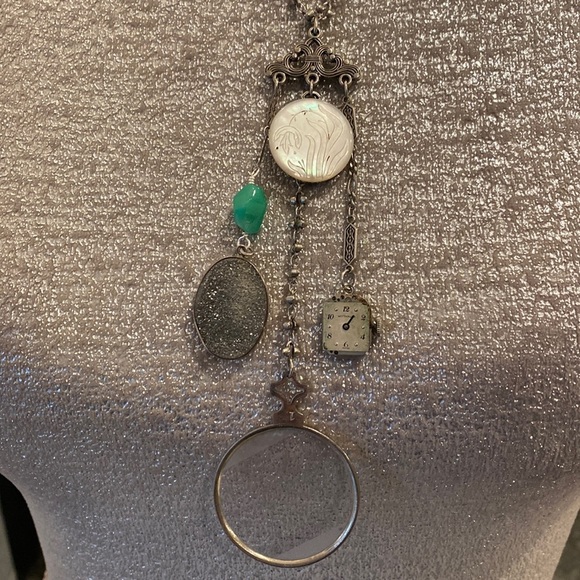 Long silver Eclectic Charm Necklace - Picture 8 of 10